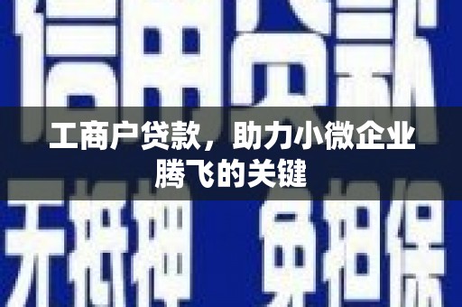 江门工商户贷款，助力小微企业腾飞的关键