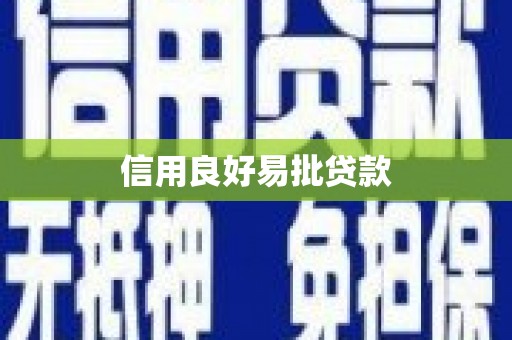 长阳信用良好易批贷款