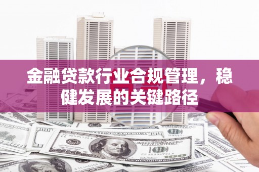 卑南金融贷款行业合规管理，稳健发展的关键路径